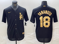 Men's Los Angeles Dodgers Yoshinobu Yamamoto #18 Black Limited Player Jersey1