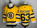 Men's Boston Bruins Brad Marchand #63 Yellow Replica Player Jersey1