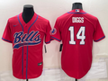 Men's Buffalo Bills Stefon Diggs #14 Red Game Jersey1 Joint Edition