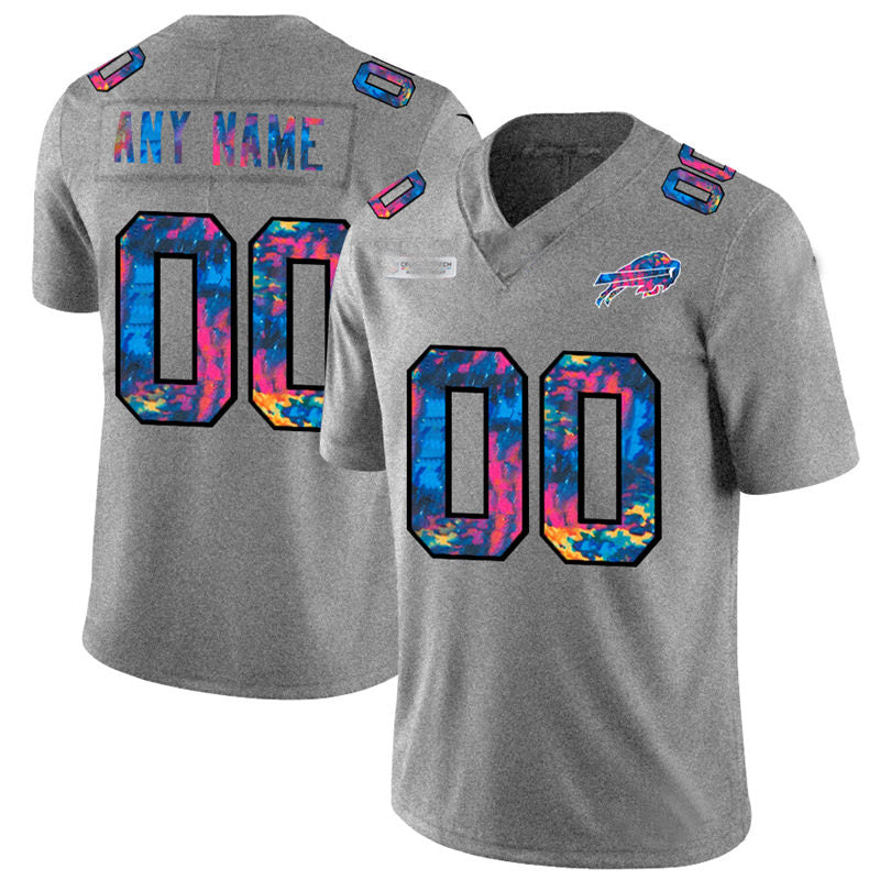 Custom1 Buffalo Bills Multi-Color 2020 Crucial Catch Vapor Untouchable Limited Football Jersey1 Greyheather Stitched American Jerseys