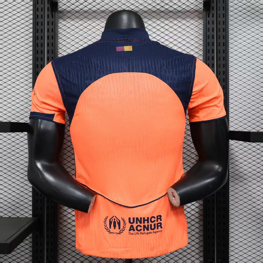 2025-26 Barcelona Second Away Orange Player Version Jersey - Men's