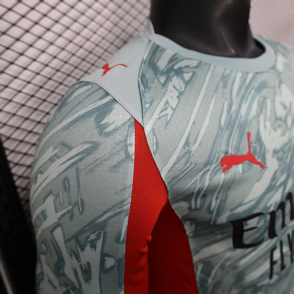2025-26 AC Milan Long Sleeve Player Version Jersey - Men's