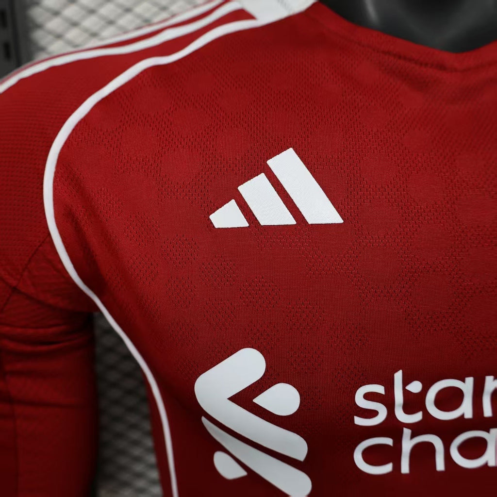2025-26 Liverpool FC Home Red Long-Sleeve Player Edition Jersey - Men