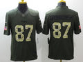 Men's New England Patriots Rob Gronkowski #87 Army Green Game Jersey1