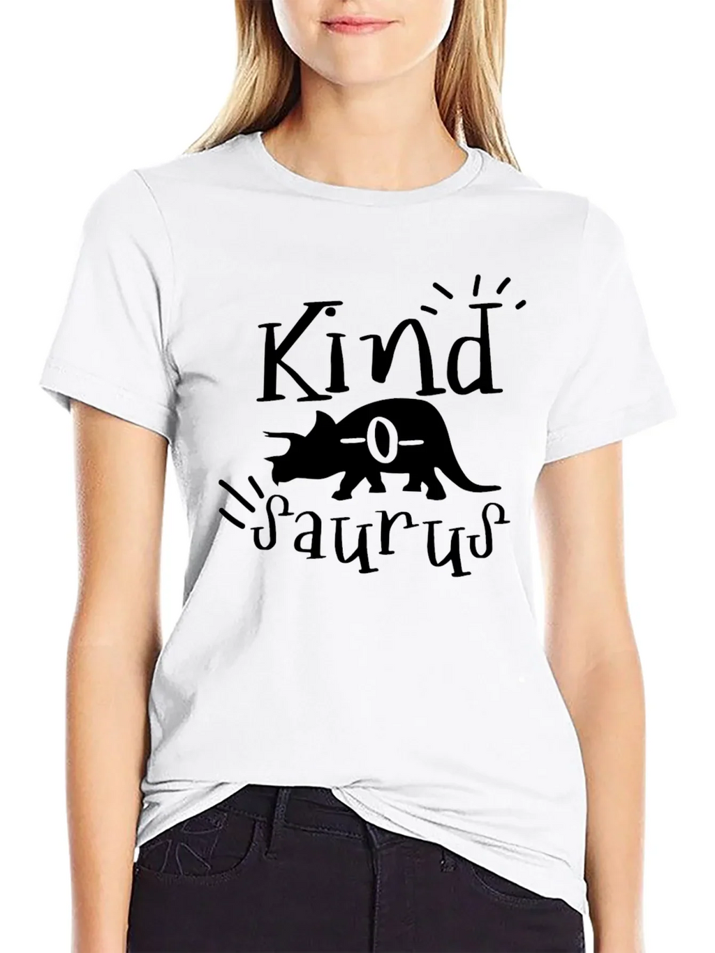 Kindasaurus Black Graphic Tee - Dinosaur Lovers T-Shirt