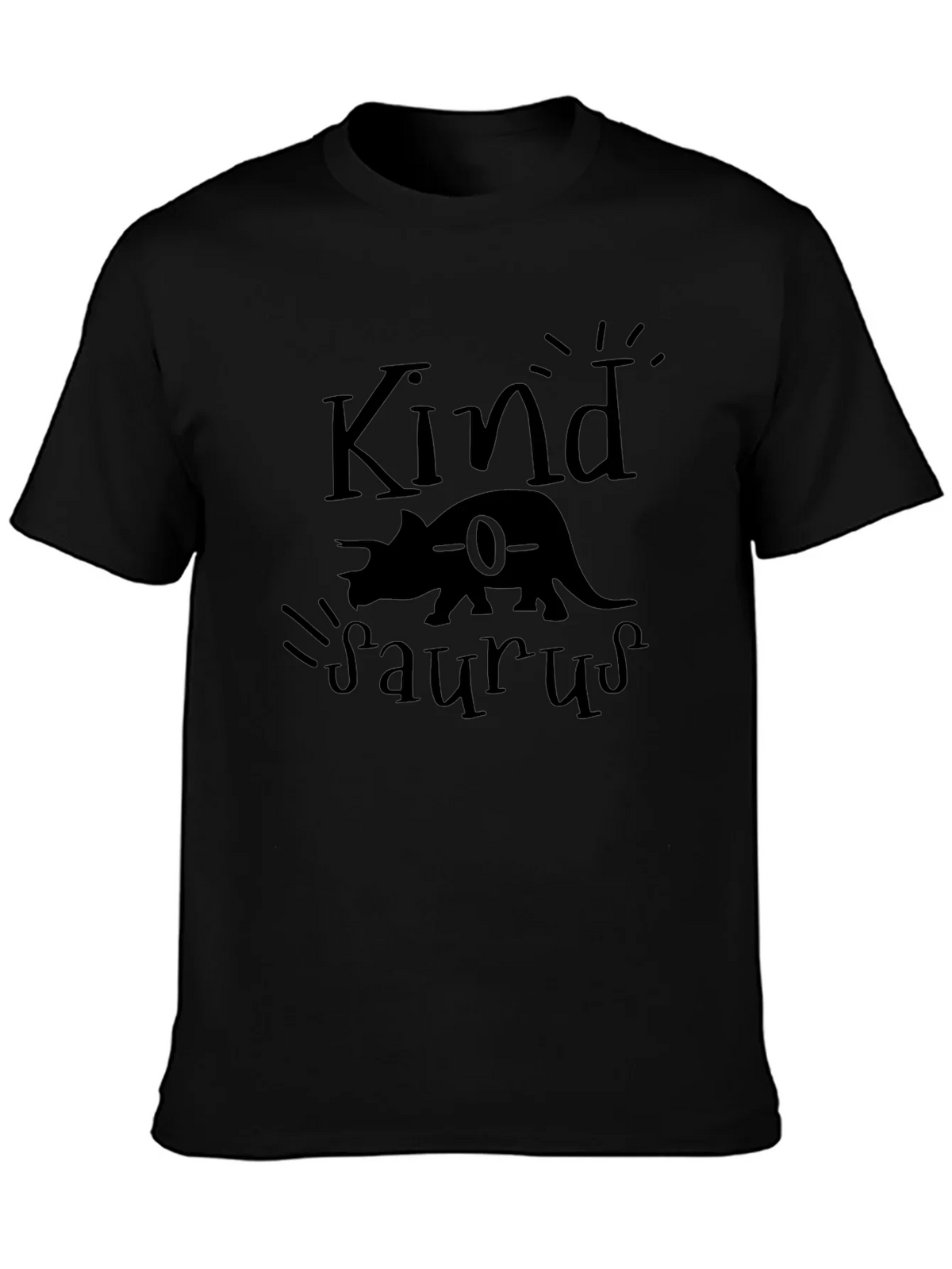 Kindasaurus Black Graphic Tee - Dinosaur Lovers T-Shirt