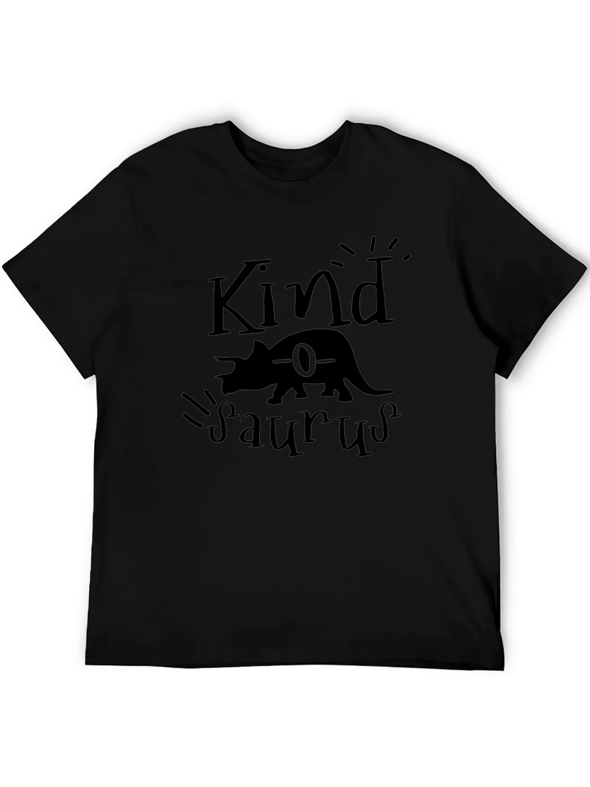 Kindasaurus Black Graphic Tee - Dinosaur Lovers T-Shirt