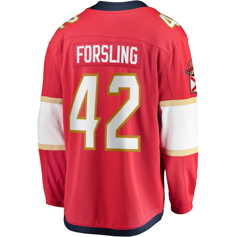 Gustav Forsling Florida Panthers   Home Breakaway  Jersey - Red