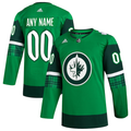Men's Winnipeg Jets Kelly Green St. Patrick's Day Authentic Custom Jersey1