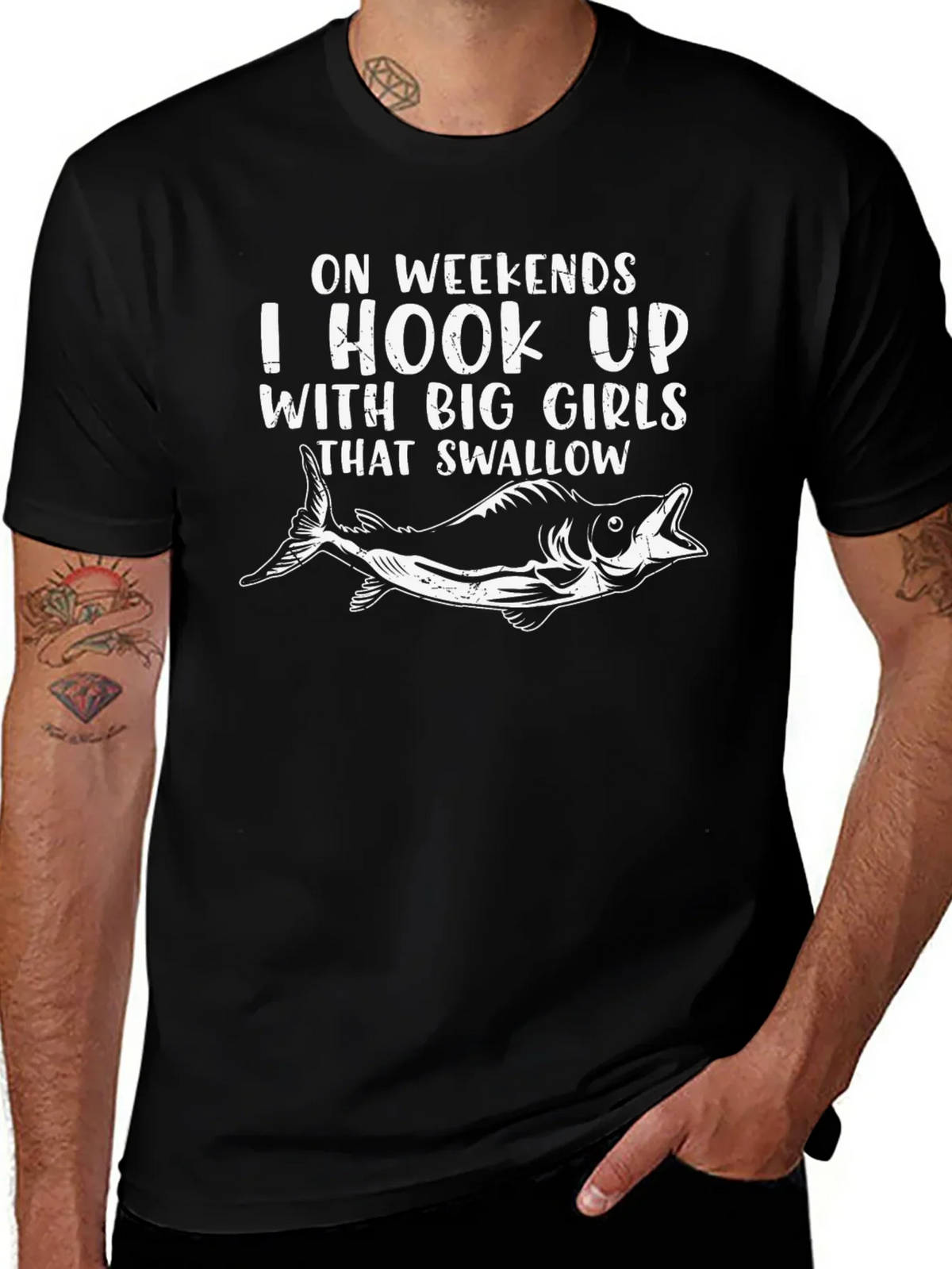Hook Up Big Girls Fishing T-Shirt