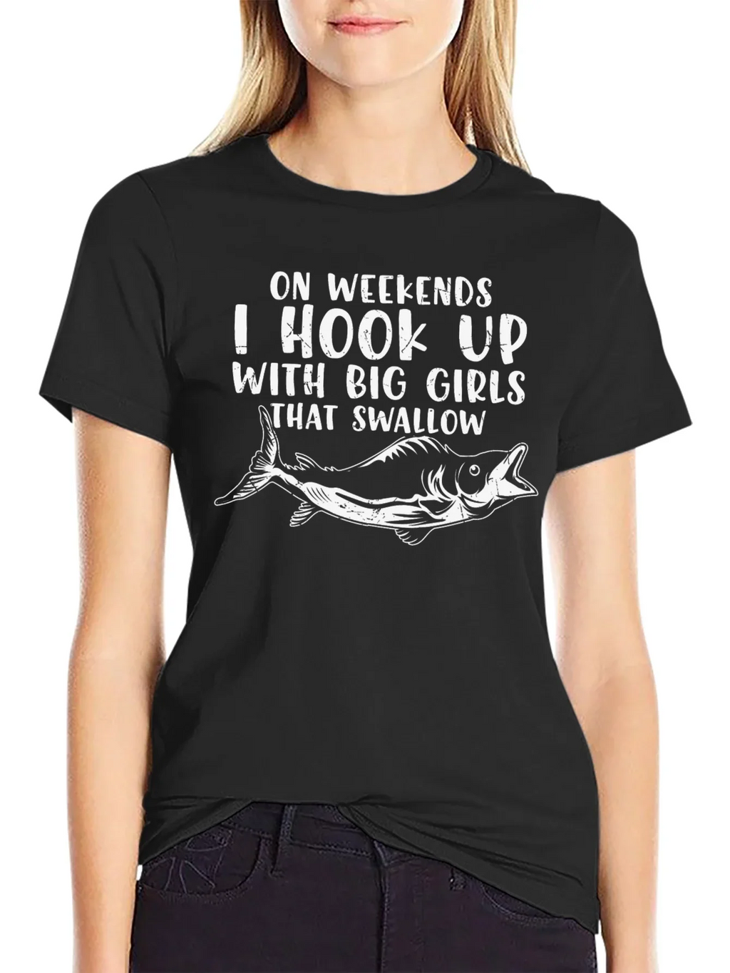 Hook Up Big Girls Fishing T-Shirt