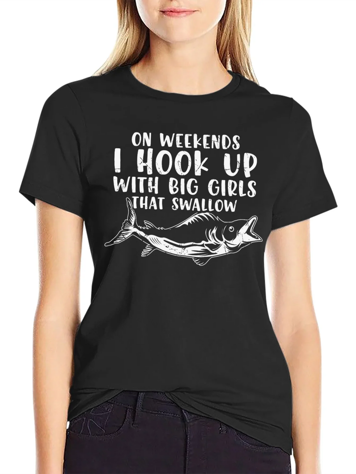 Hook Up Big Girls Fishing T-Shirt