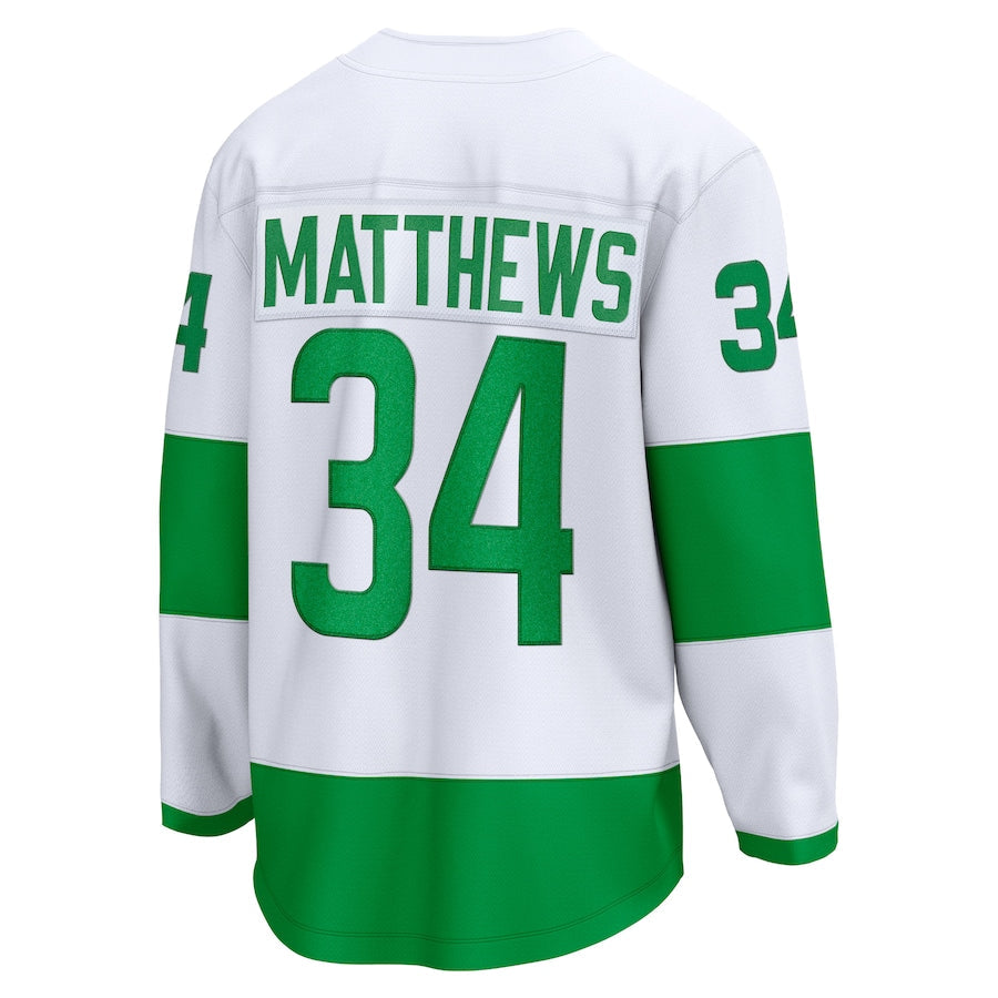 Auston Matthews Toronto Maple Leafs  St. Patricks Alternate Premier Breakaway  Jersey - White