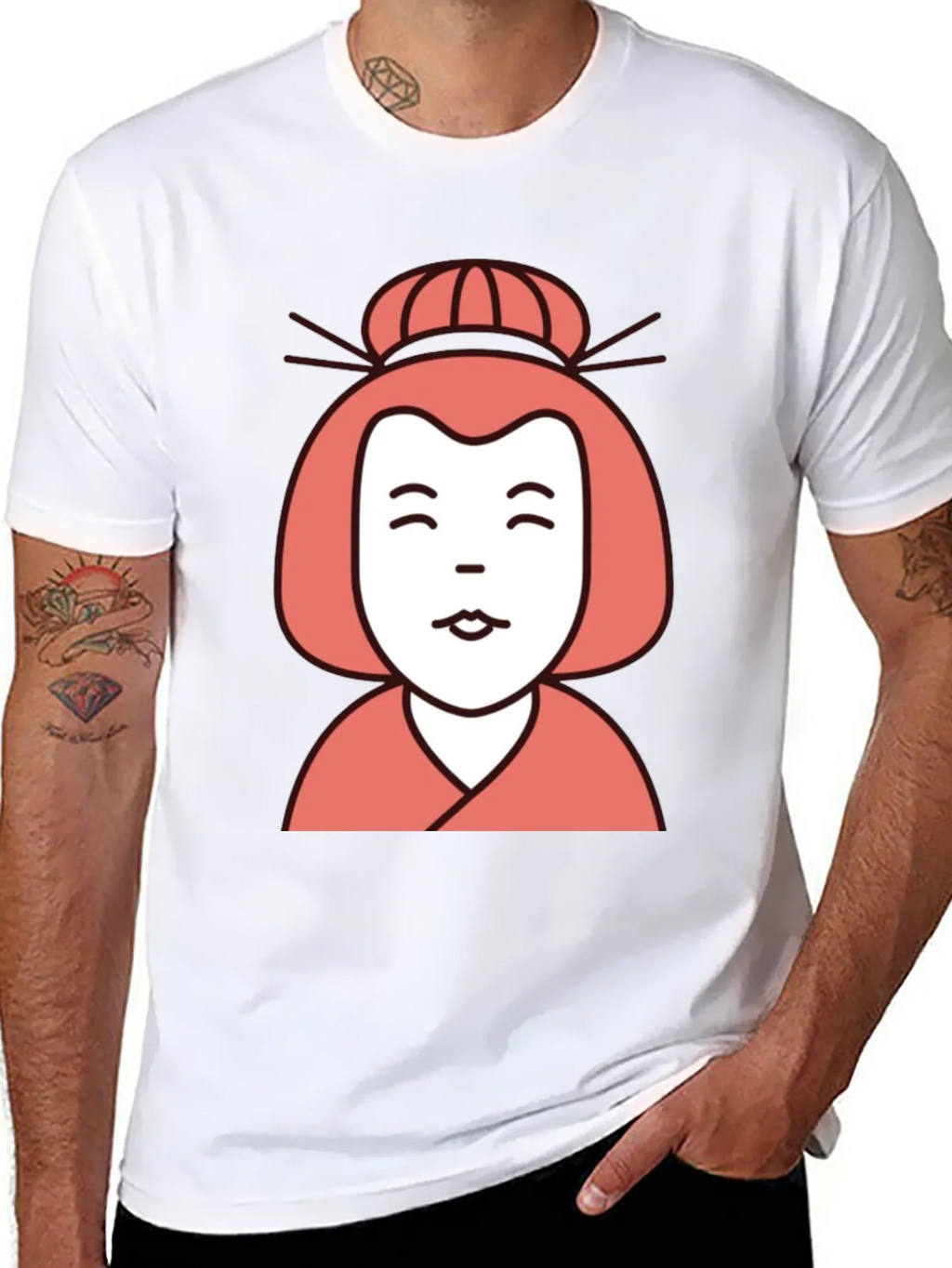Japanese Geisha Graphic Tee - Unisex Black T-Shirt