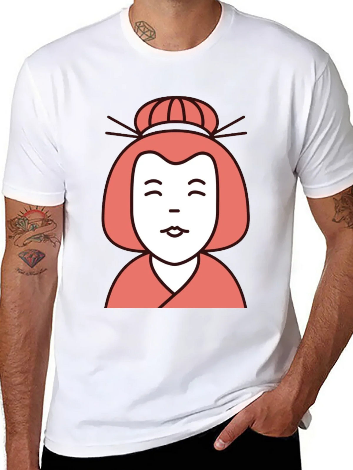 Japanese Geisha Graphic Tee - Unisex Black T-Shirt