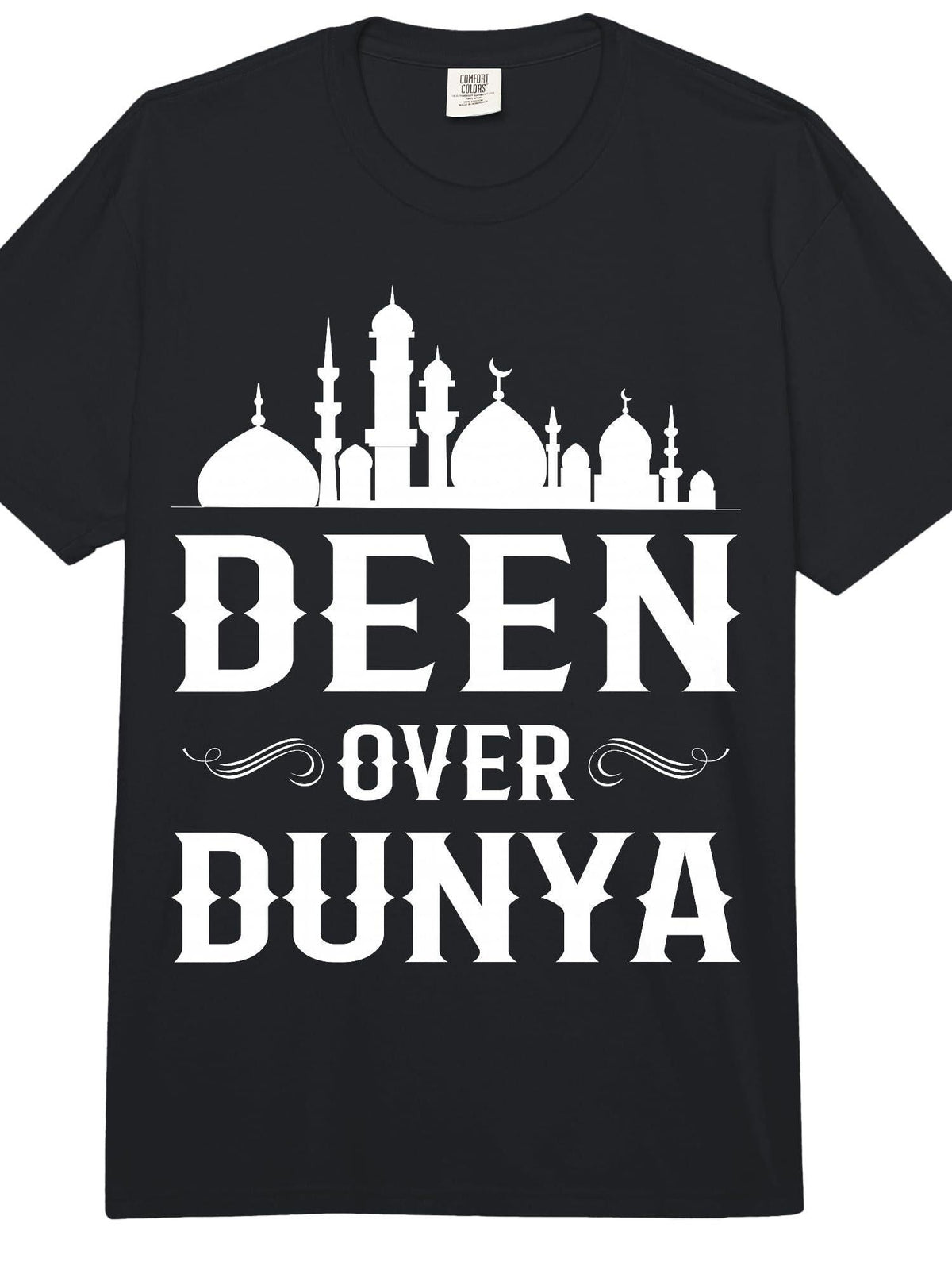 Deen Over Dunya Mosque Islamic Muslim Comfort Colors Adult Heavyweight T-Shirt Ramadan 180gsm Cotton Round Neck Short Sleeve Men Casual T-Shirt