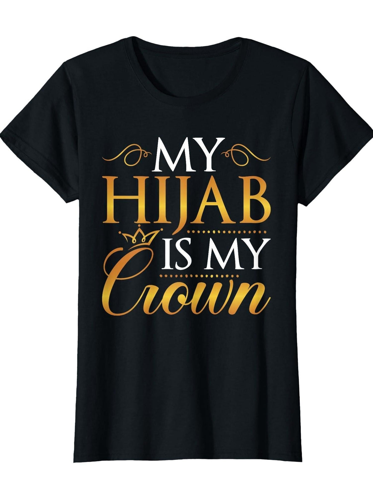 My Hijab Is My Crown - Ramadan Muslim Women Girls Islamic T-Shirt Ramadan 180gsm Cotton Round Neck Short Sleeve Men Casual T-Shirt