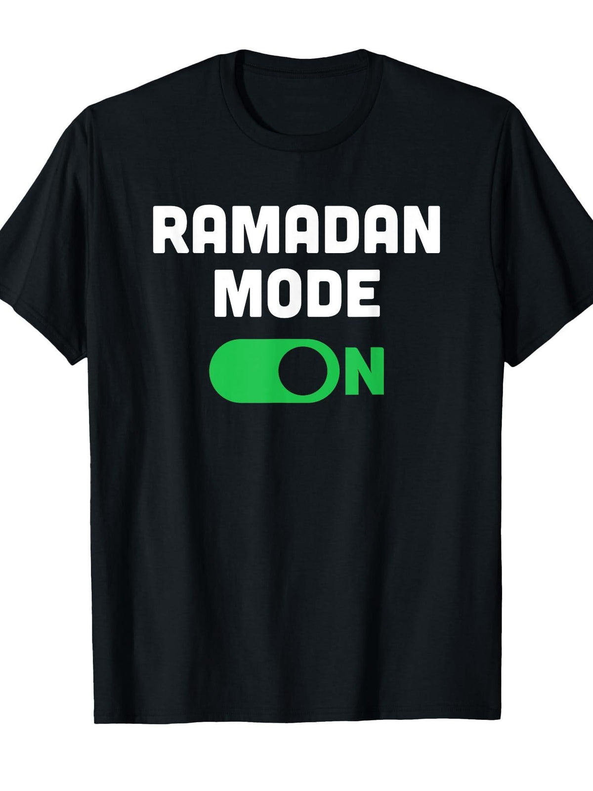 Ramadan Mode On T-Shirt Ramadan 180gsm Cotton Round Neck Short Sleeve Men Casual T-Shirt