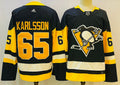 Men's Pittsburgh Penguins Erik Karlsson #65 Black Replica Player Jersey1