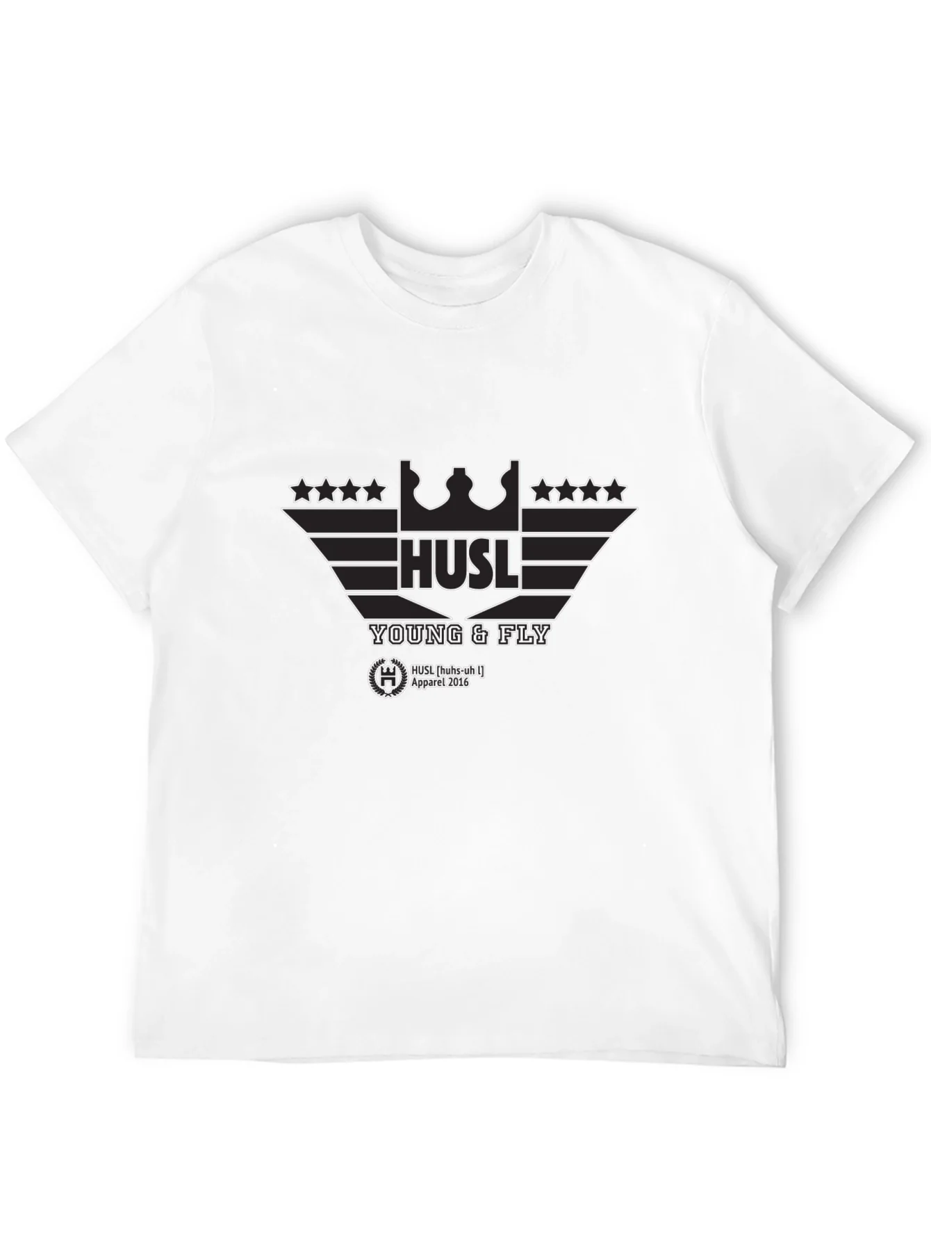 Hustl Young & Fly Black Graphic T-Shirt