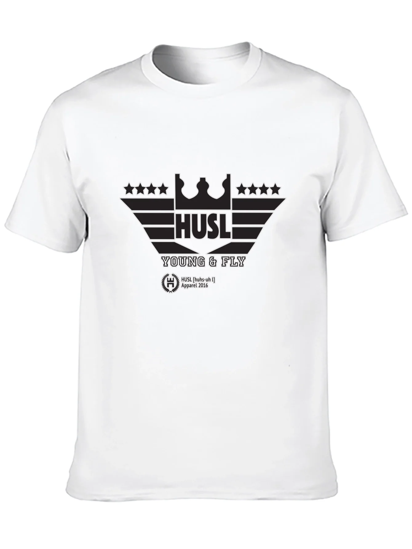 Hustl Young & Fly Black Graphic T-Shirt