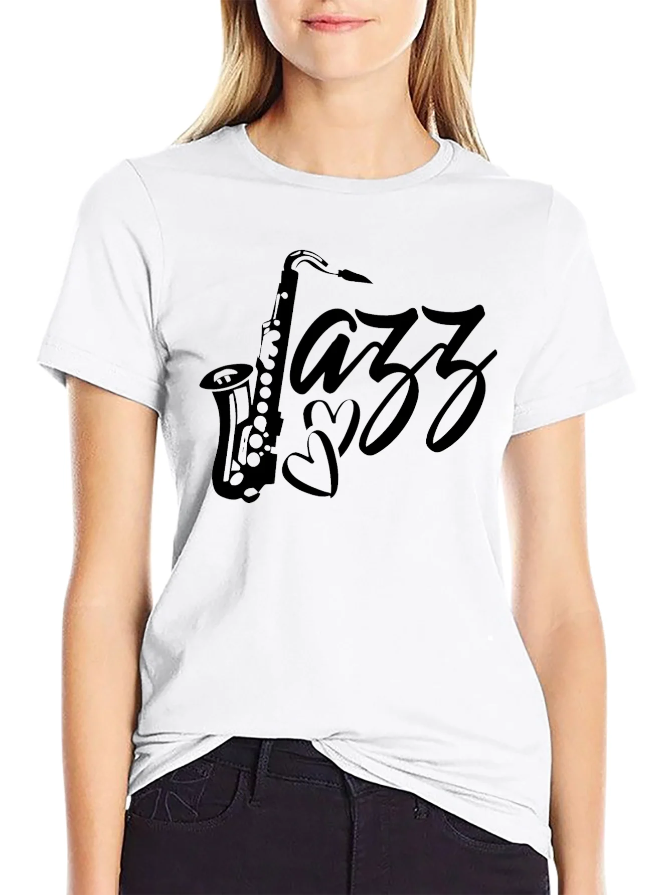 Jazz Saxophone Black T-Shirt