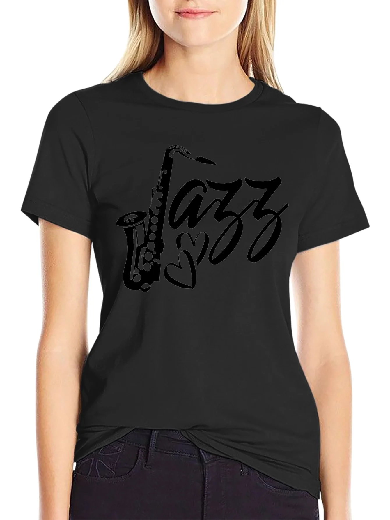 Jazz Saxophone Black T-Shirt
