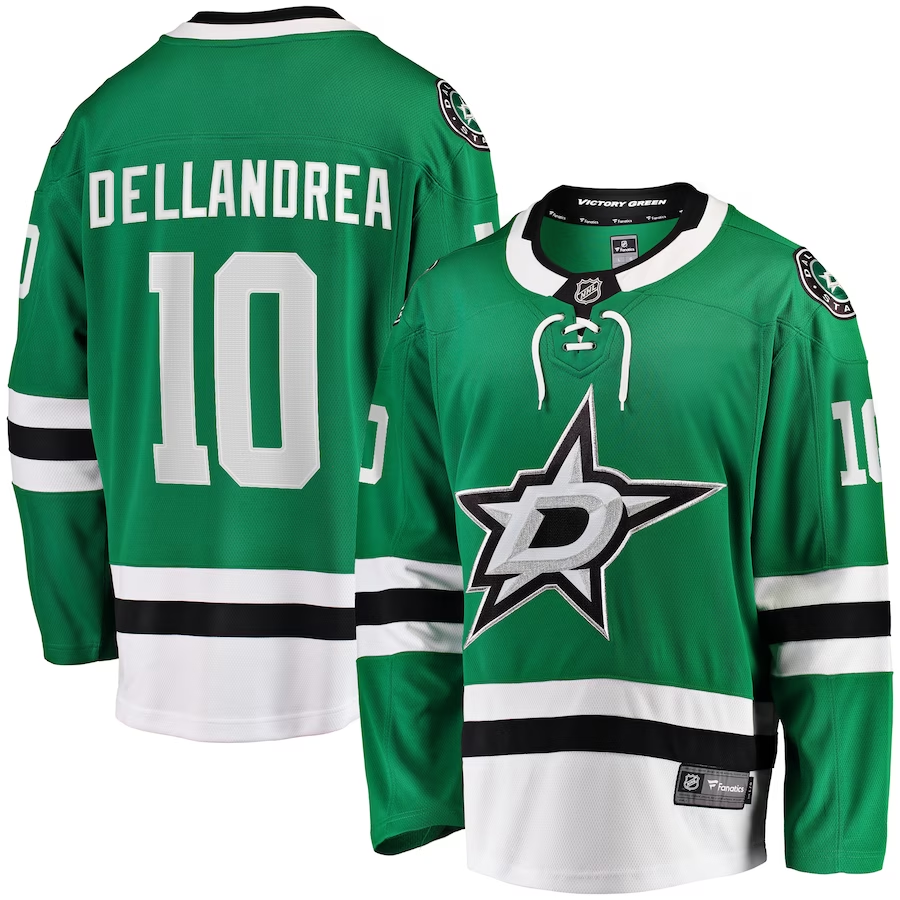 Men's Dallas Stars Ty Dellandrea #10 Kelly Green Home Breakaway Player Jersey1