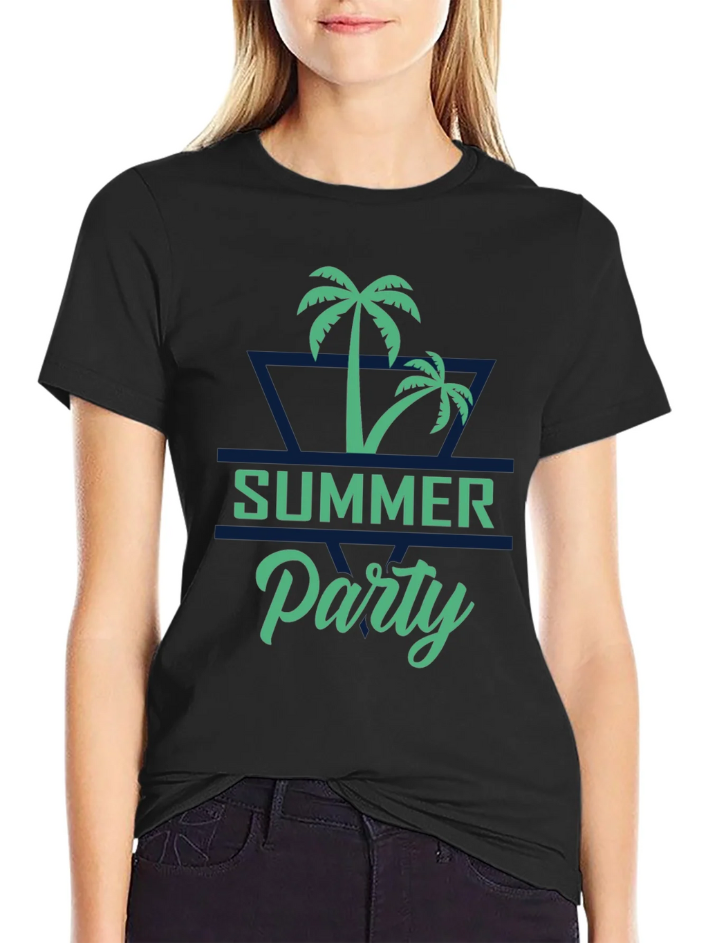 Summer Party Palm Tree Graphic T-Shirt
