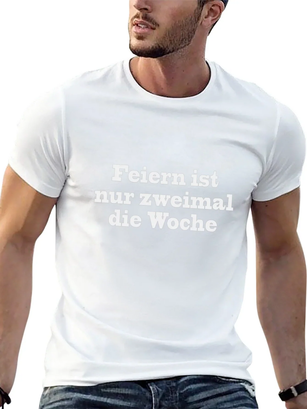 Feiern Ist Nur Zweimal T-Shirt - Black Crew Neck