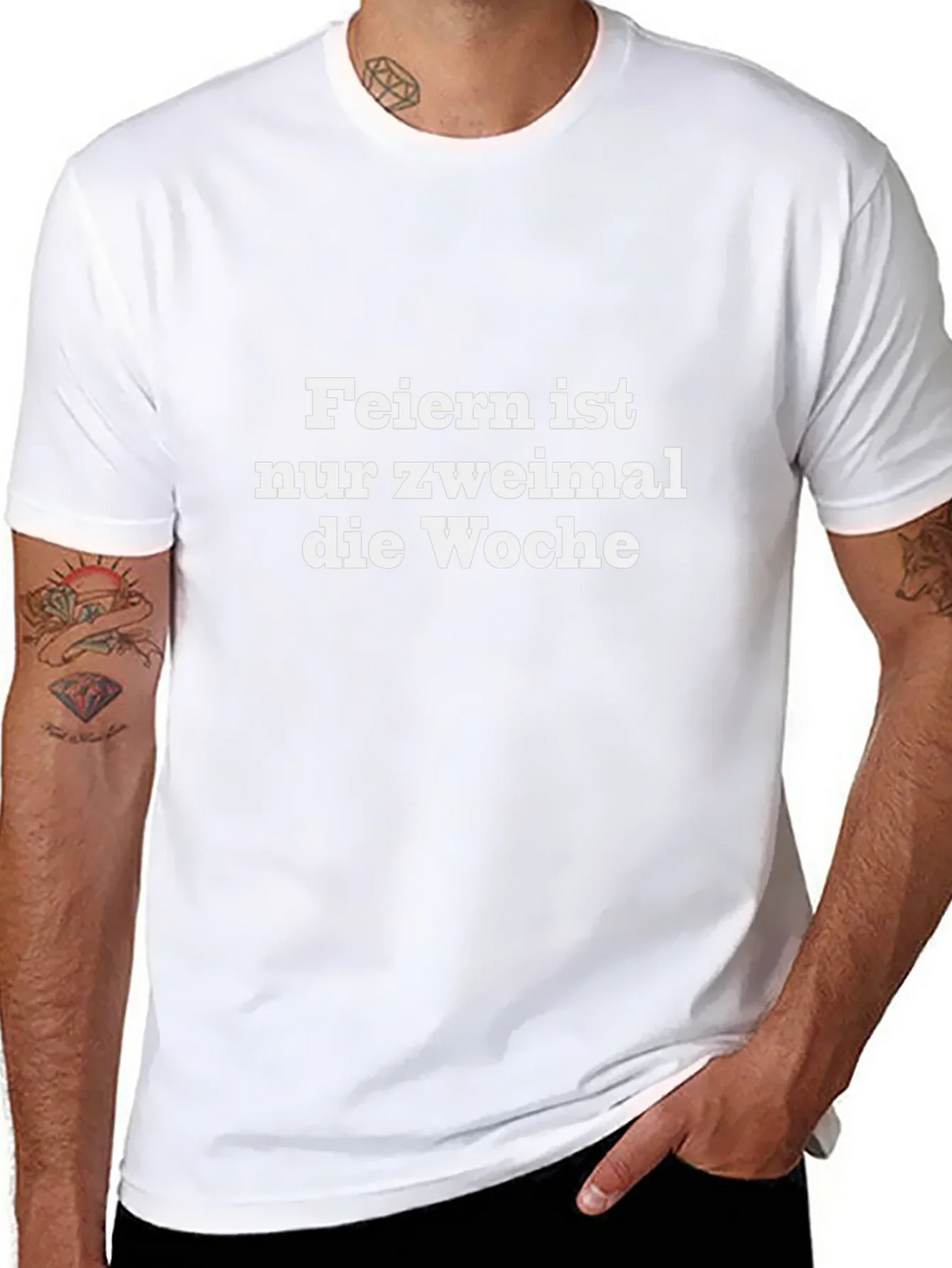 Feiern Ist Nur Zweimal T-Shirt - Black Crew Neck