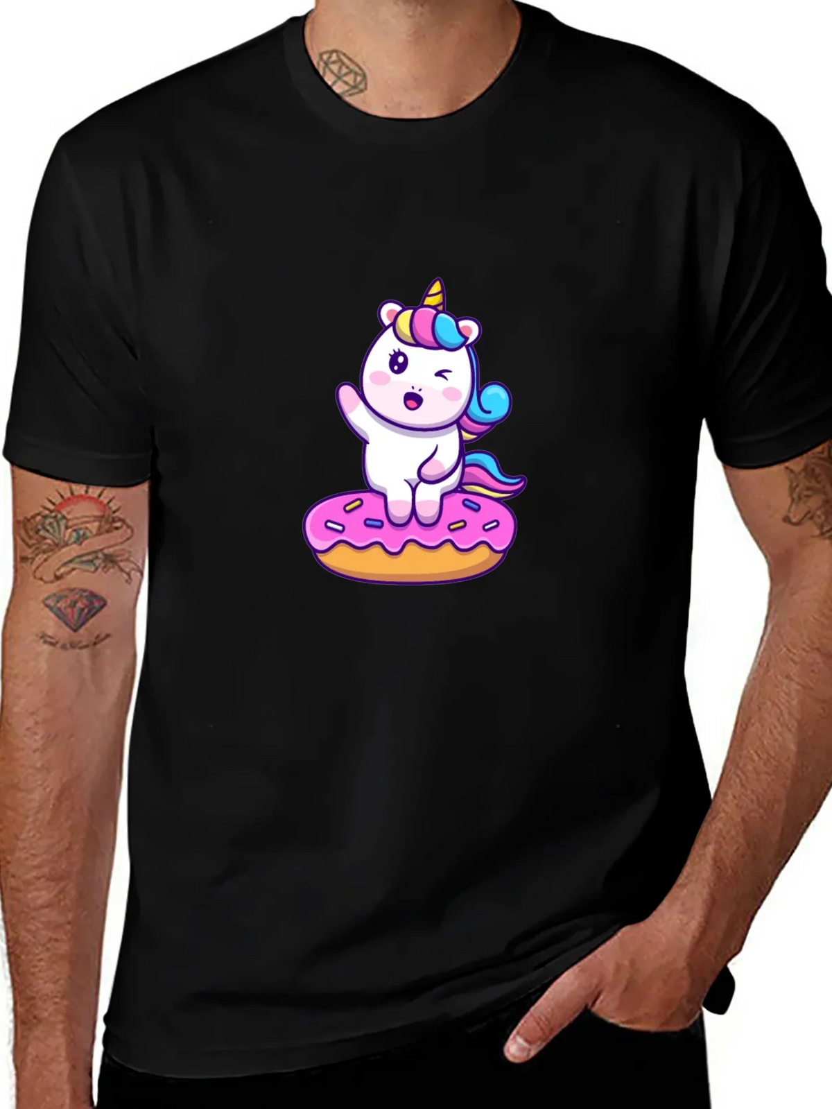 Unicorn Donut T-Shirt - Cute Kawaii Design