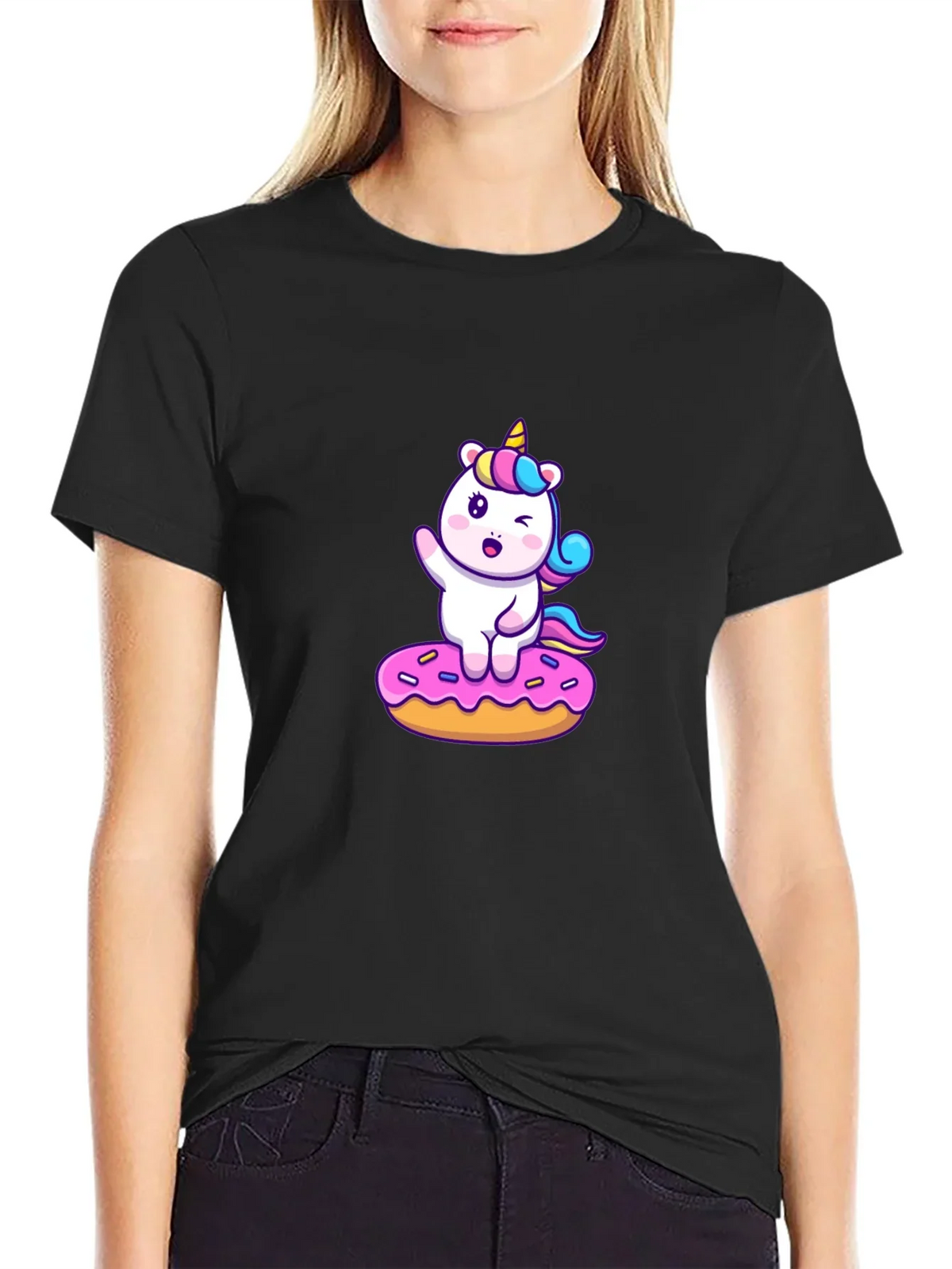 Unicorn Donut T-Shirt - Cute Kawaii Design