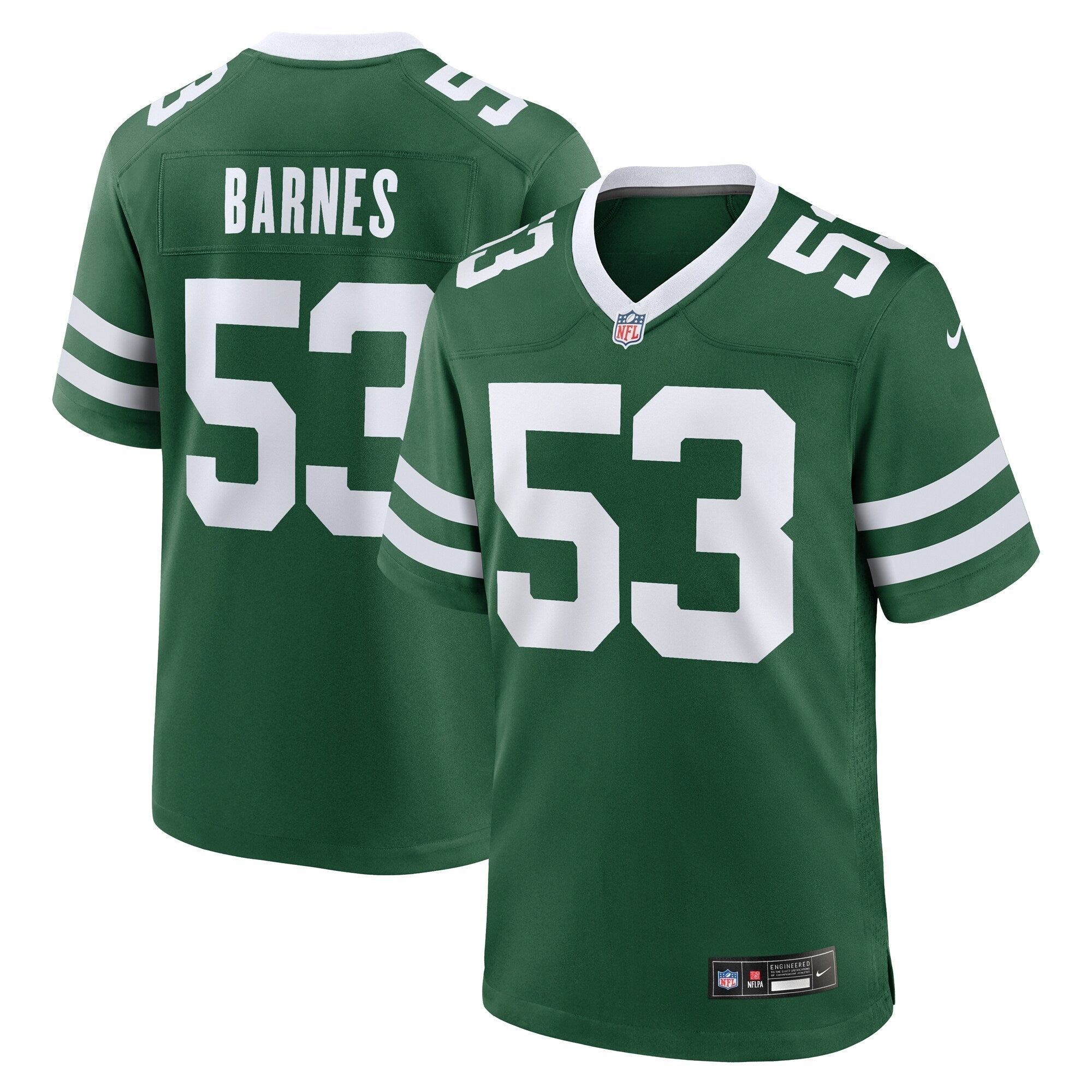 Zaire Barnes New York Jets Nike Team Game Jersey - Legacy Green