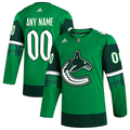 Men's Vancouver Canucks Kelly Green St. Patrick's Day Authentic Custom Jersey1