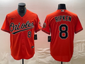 Men's Baltimore Orioles Cal Ripken Jr. #8 Orange Replica Baseball Jersey1