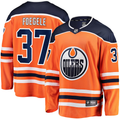 Men's Edmonton Oilers Warren Foegele #37 Orange Home Breakaway Jersey1