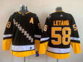 Men's Pittsburgh Penguins Kris Letang #58 Black Player Game Jersey1