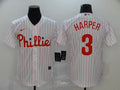 Men's Philadelphia Phillies #3 Bryce Harper Majestic Pinstripe Jersey1