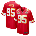 Men's Kansas City Chiefs Chris Jones #95 Red Super Bowl LIX Game Jersey1