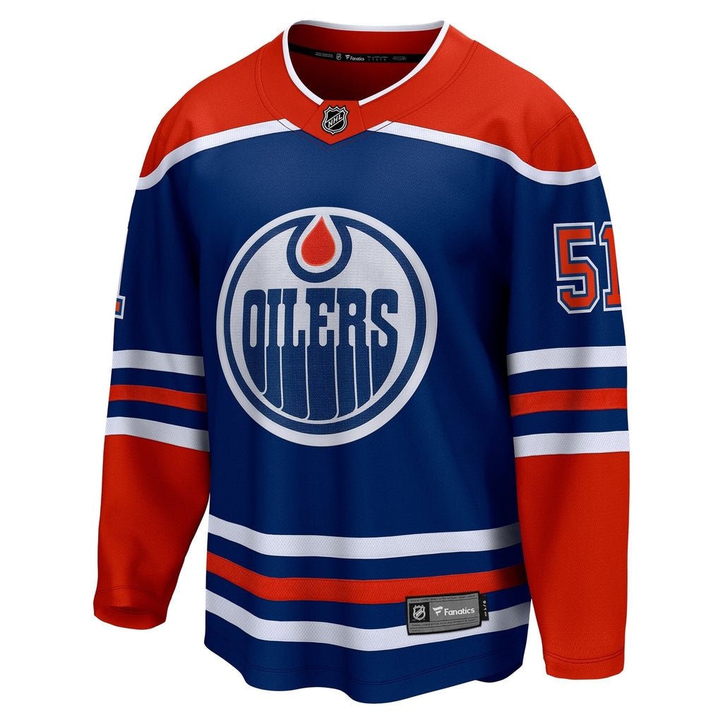 Troy Stecher Edmonton Oilers   Home Premier Breakaway  Jersey - Royal