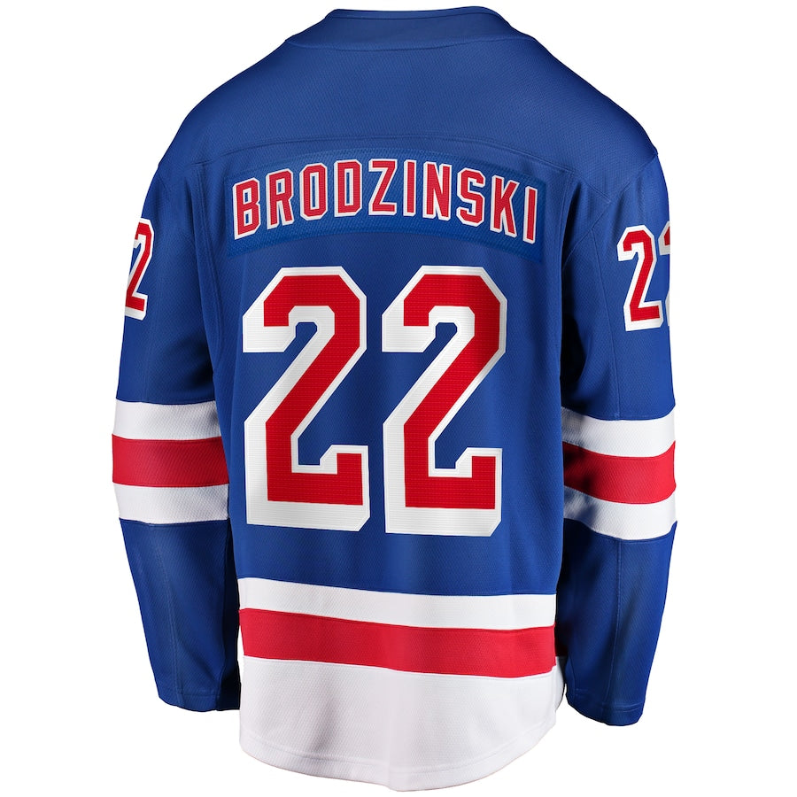 Jonny Brodzinski New York Rangers   Home Premier Breakaway  Jersey - Blue