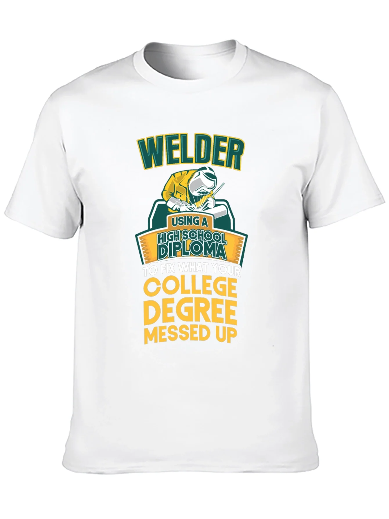 Welder High School Diploma Funny Black T-Shirt