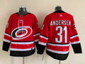 Men's Carolina Hurricanes Frederik Andersen #31 Red Player Game Jersey1