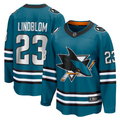 Men's San Jose Sharks Oskar Lindblom #23 Teal Home Breakaway Jersey1