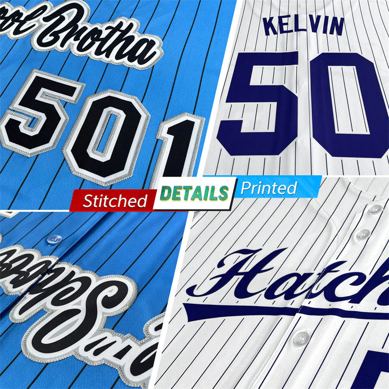 Custom Pinstripe Baseball Jersey Button Down Shirt Personalized for AdultsYouth