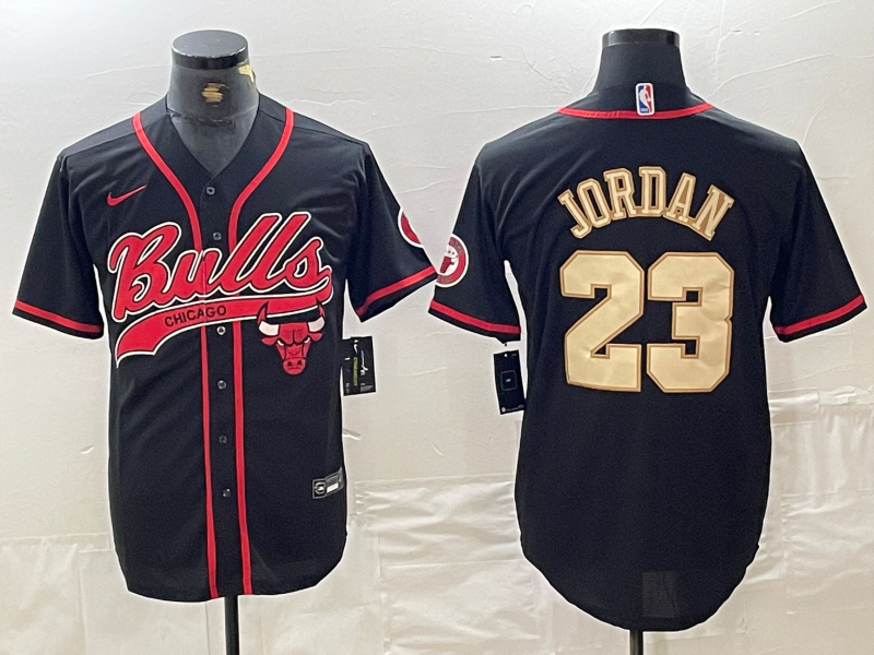 Men's Chicago Bulls Michael Jordan #23 Black Alternate Player Jersey
