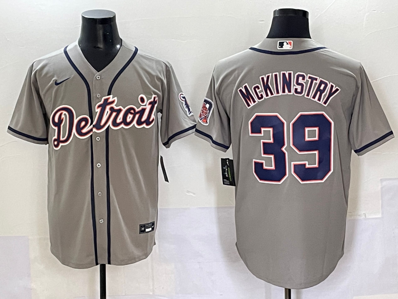 Men's Detroit Tigers Zach McKinstry #39 Gray Replica Player Jersey