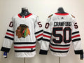 Men's Chicago Blackhawks Corey Crawford #50 White Breakaway Player Jersey1