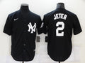 Men's New York Yankees Derek Jeter #2 Black Replica Baseball Jersey1